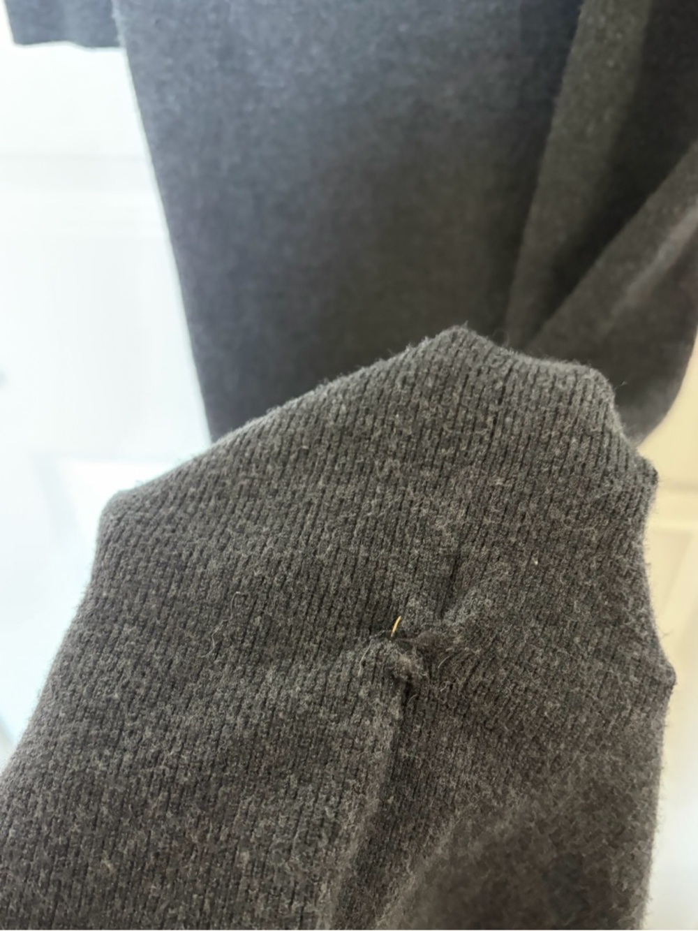 Aritzia Wilfred Grey Off-Shoulder Long Sleeve Knit Dress - Picture 4 of 4